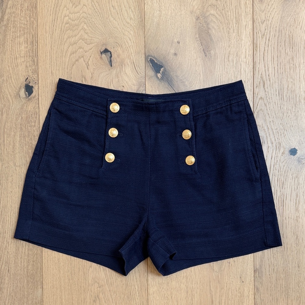 Banana Republic Navy Nautical Shorts with Gold Button Detail